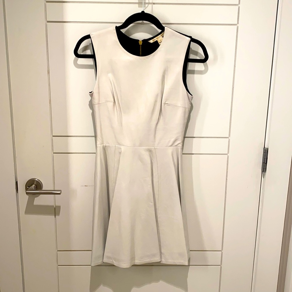DVF white leather dress